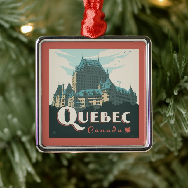 Ornement Carré Argenté Québec Canada | Château Frontenac (Arbre)
