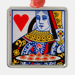 Ornement Carré Argenté Queen of Hearts a fait quelques tartes
