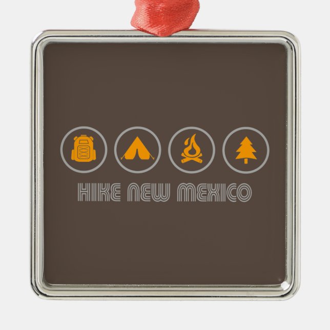 Ornement Carré Argenté Randonnée Nouveau-Mexique (Devant)