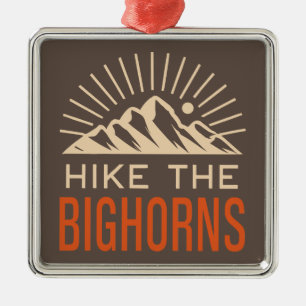 Ornement Carré Argenté Randonner Les Bighorns Wyoming Sunburst
