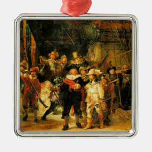 Ornement Carré Argenté Rembrandt - La Ronde de Nuit 3