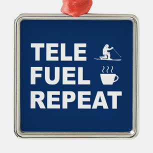 Ornement Carré Argenté Répétition du carburant de tele