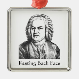 Ornement Carré Argenté Repose Bach Face Compositeur de musique classique