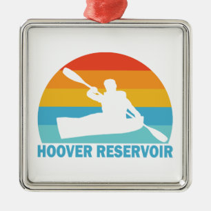 Ornement Carré Argenté Réservoir Hoover Ohio Kayak