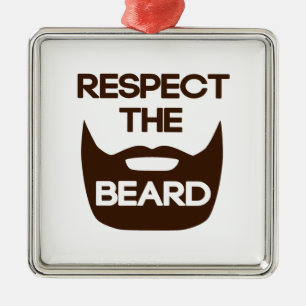Ornement Carré Argenté Respectez la barbe