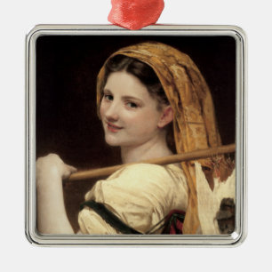 Ornement Carré Argenté Retour du marché par William-Adolphe Bouguereau