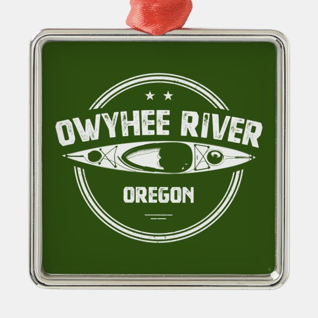 Ornement Carré Argenté Rivière Owyhee, Oregon (Devant)