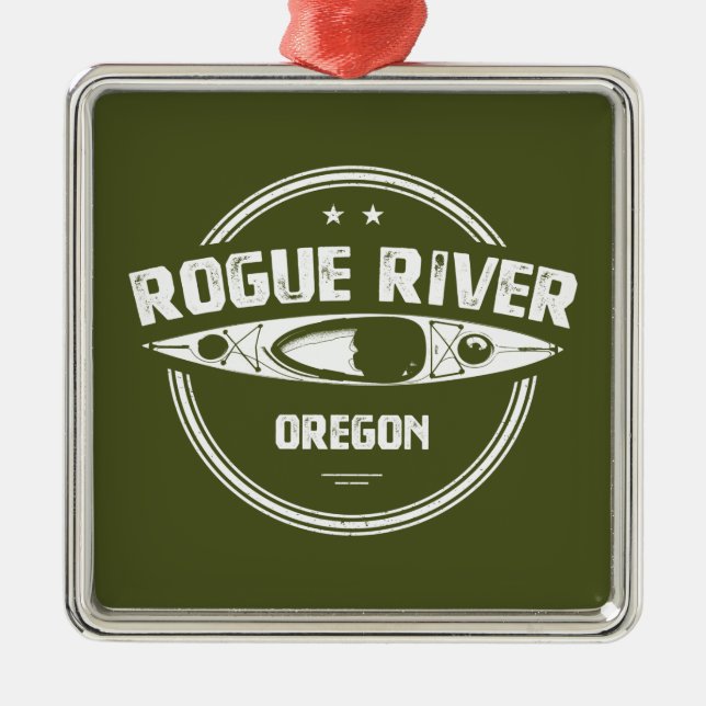 Ornement Carré Argenté Rivière Rogue, Oregon (Devant)