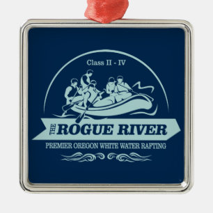 Ornement Carré Argenté Rivière Rogue (rafting2)