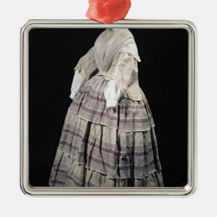 Ornement Carré Argenté Robe de crinoline, 1850-60
