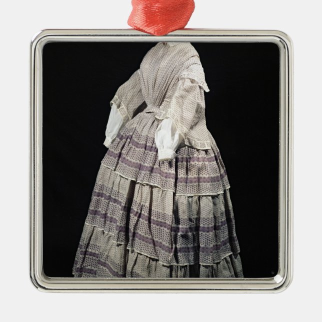 Ornement Carré Argenté Robe de crinoline, 1850-60 (Devant)