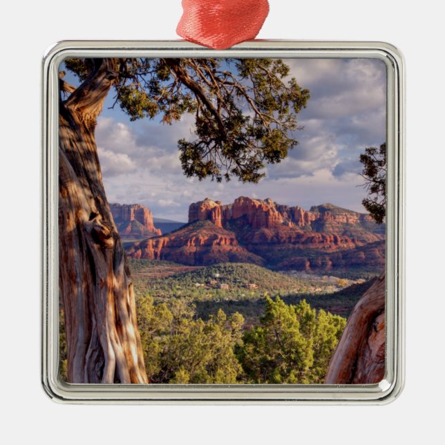 Ornement Carré Argenté Roche rouge | Sedona Arizona (Devant)