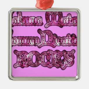 Ornement Carré Argenté Roches de communication rose Hakuna Matata .png