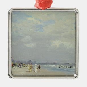 Ornement Carré Argenté Rockaway Beach (New York) (par E.H. Potthast)