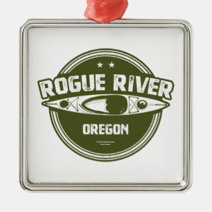 Ornement Carré Argenté Rogue River, Oregon