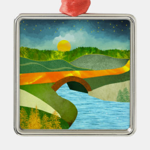 Ornement Carré Argenté Route d'or