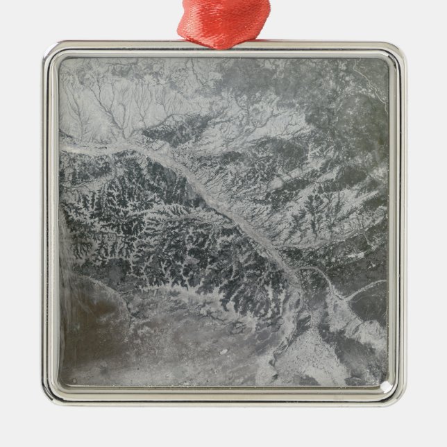 Ornement Carré Argenté Russie centrale neigeuse et brumeuse montrant Ob R (Devant)