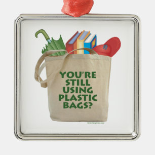Ornement Carré Argenté Sacs en plastique