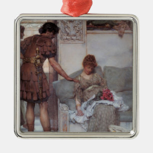 Ornement Carré Argenté Salutation silencieuse (par Lawrence Alma-Tadema)