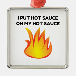 Ornement Carré Argenté Sauce chaude