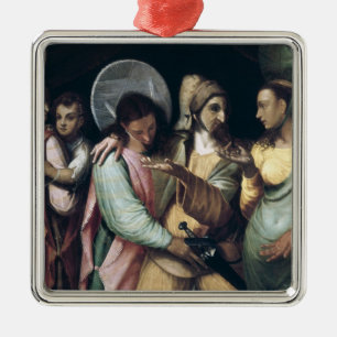Ornement Carré Argenté Scène du dell'Arte de Commedia, c.1765