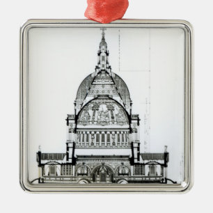Ornement Carré Argenté Section transversale de la cathédrale de St Paul