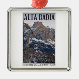 Ornement Carré Argenté Sella Ronda - gondole d'Alta Badia