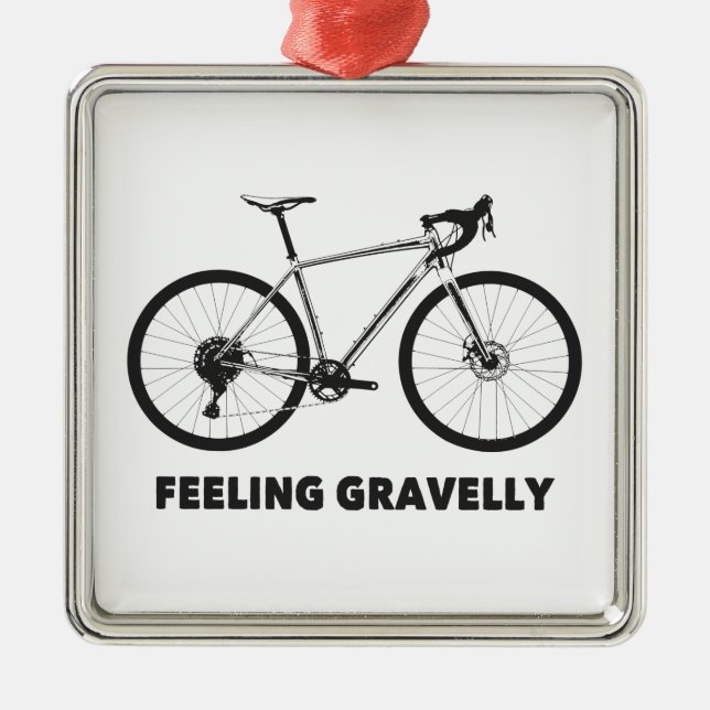 Ornement Carré Argenté Sentir le cyclisme Gravelly (Devant)