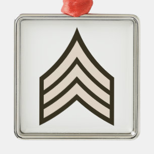 Ornement Carré Argenté Sergent d'armée