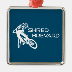 Ornement Carré Argenté Shred Brevard North Carolina Mountain Biking