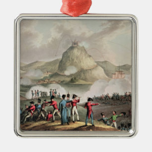 Ornement Carré Argenté Siège de San Sebastian, gravé par Thomas