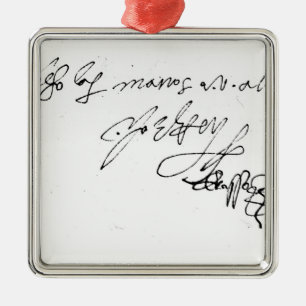 Ornement Carré Argenté Signature de Madame Jane Grey