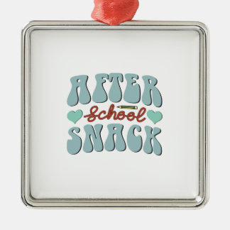 Ornement Carré Argenté Snack après l'école