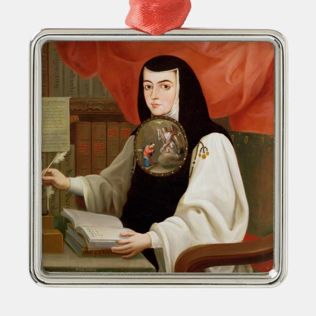 Ornement Carré Argenté Soeur Juana Ines de la Cruz (Devant)