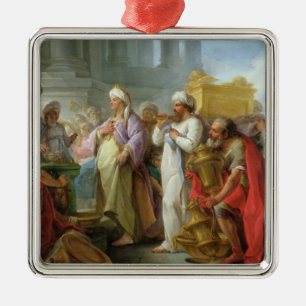 Ornement Carré Argenté Solomon avant l'arche de l'engagement, 1747