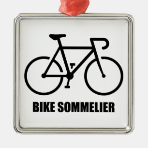 Ornement Carré Argenté Sommelier de vélo