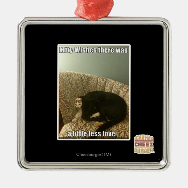 Ornement Carré Argenté Souhaits de Kitty (Devant)