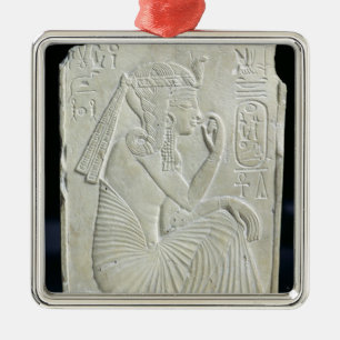 Ornement Carré Argenté Soulagement dépeignant Ramesses II en tant