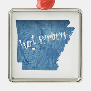 Ornement Carré Argenté Sources chaudes Arkansas Grain de bois