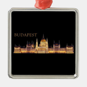 Ornement Carré Argenté Souvenir de voyage de Budapest