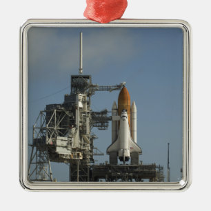 Ornement Carré Argenté Space Shuttle Discovery est prêt 2