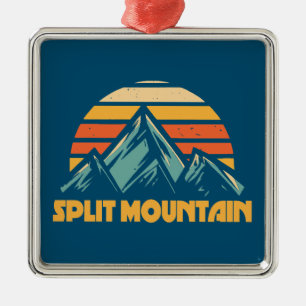 Ornement Carré Argenté Split Mountain California Retro Turquoise