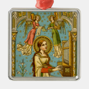 Ornement Carré Argenté St Cecilia de Rome (détail; BNG 02)