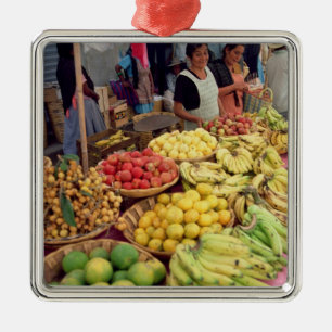 Ornement Carré Argenté Stalle de fruits et légumes