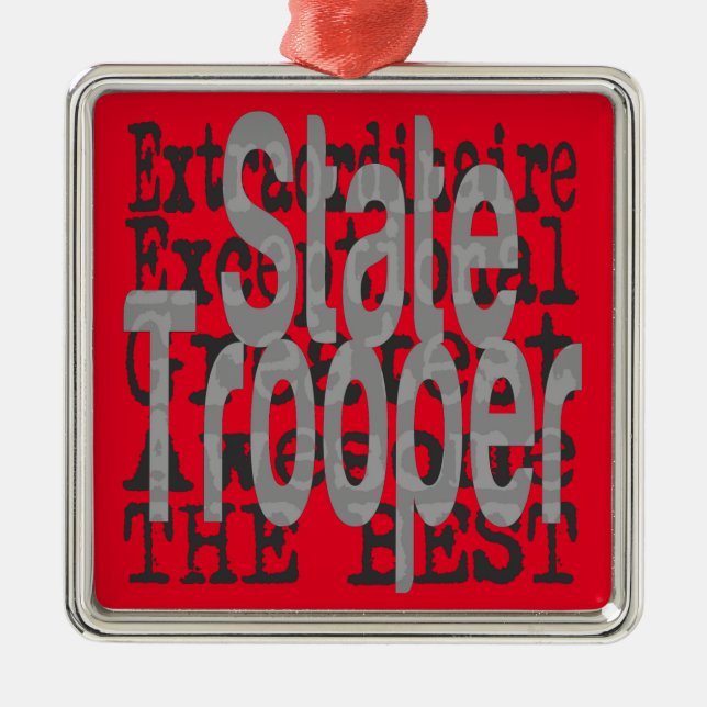 Ornement Carré Argenté State Trooper Extraordinaire (Devant)
