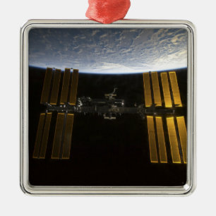 Ornement Carré Argenté Station spatiale internationale 10
