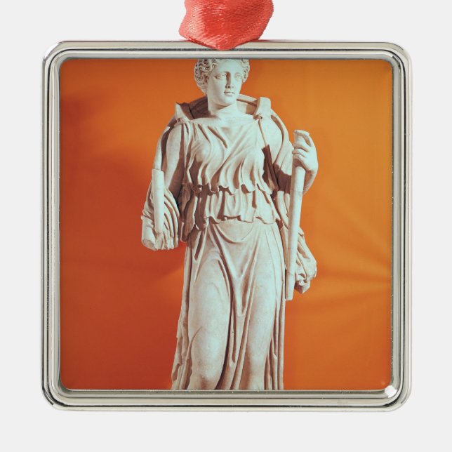 Ornement Carré Argenté Statue de Hecate (Devant)