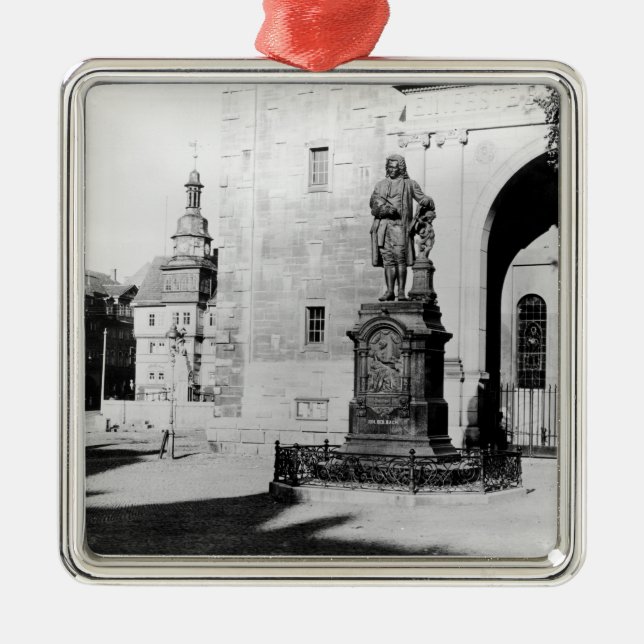 Ornement Carré Argenté Statue de Johann Sebastian Bach (Devant)