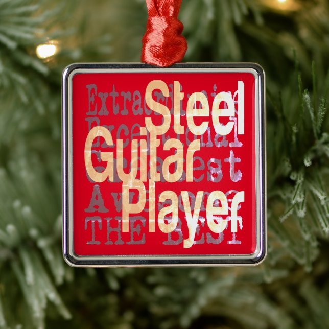 Ornement Carré Argenté Steel Guitare Player Extraordinaire (Arbre)