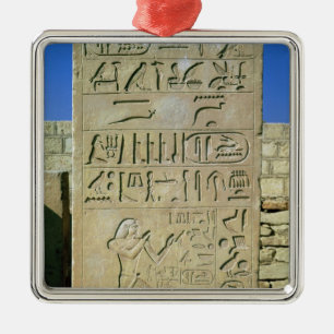 Ornement Carré Argenté Stele de vieux royaume d'Unas